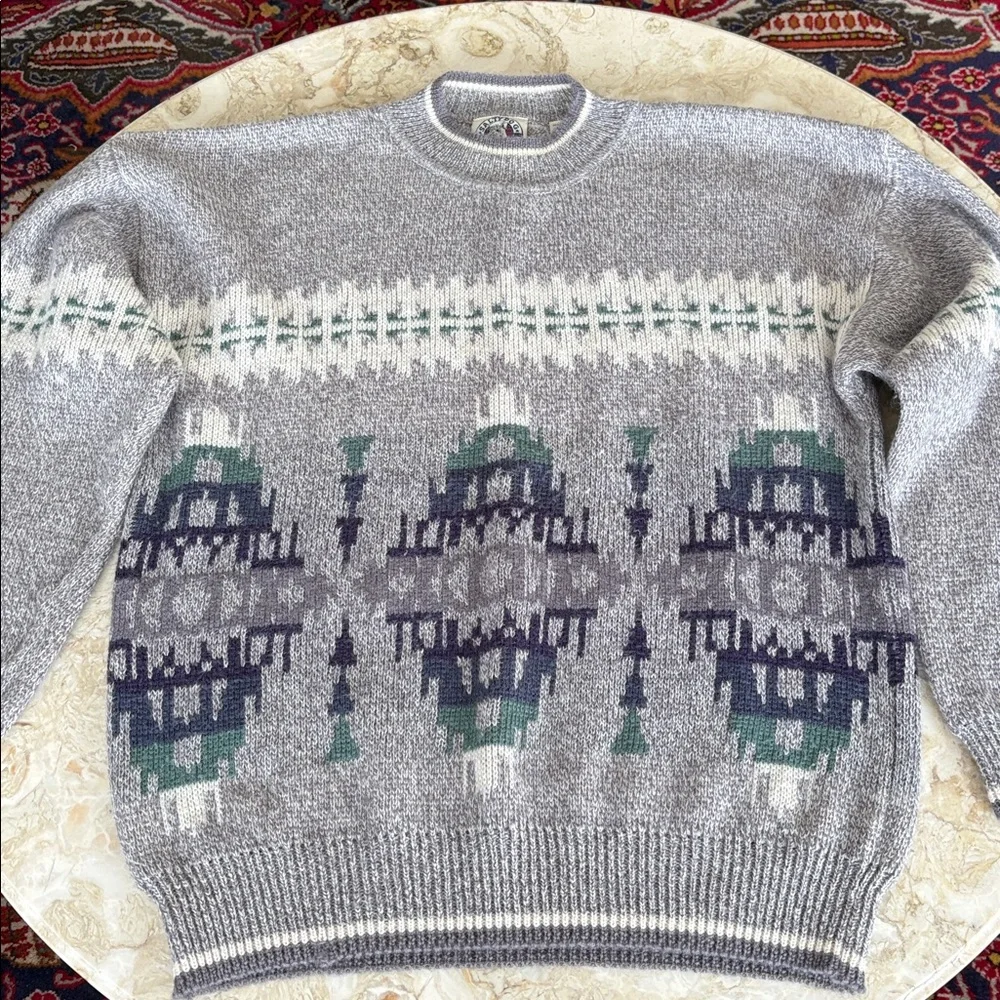 Vintage GANT Salty Dog Wool Blend Sweater – Nordic Pattern – XL - Picture 3 of 10